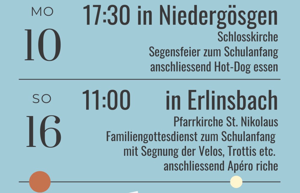 Mit Gottes Segen
ins neue Schuljahr