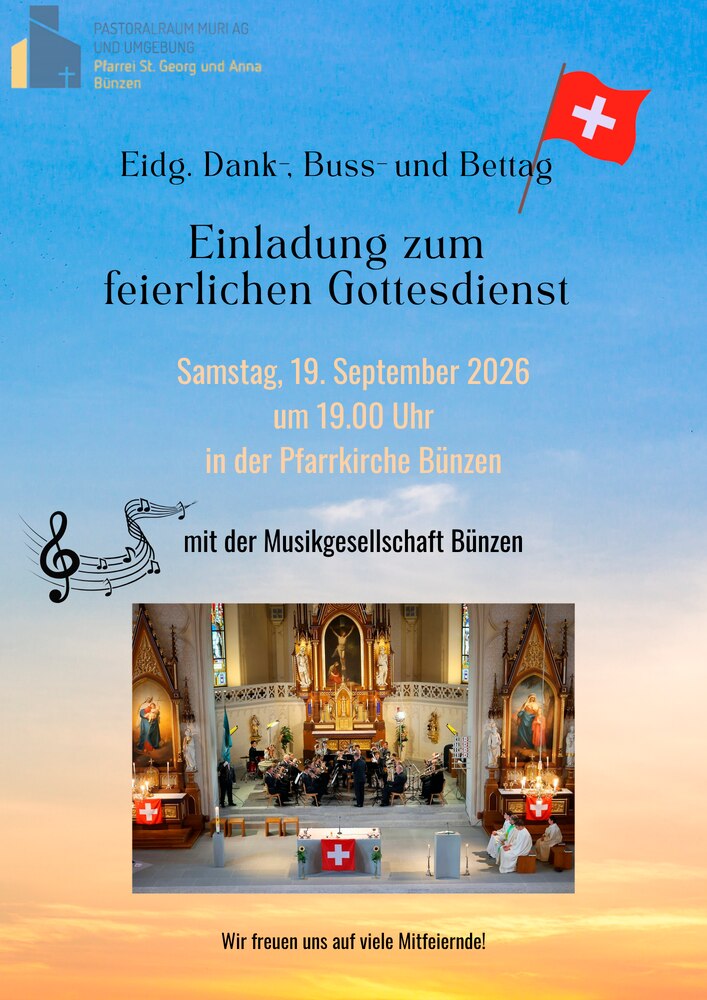 Feierlicher Gottesdienst zum Eidg. Dank‑, Buss- und Bettag