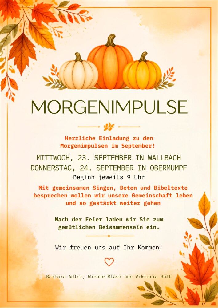 Einladung zu den Morgenimpulsen