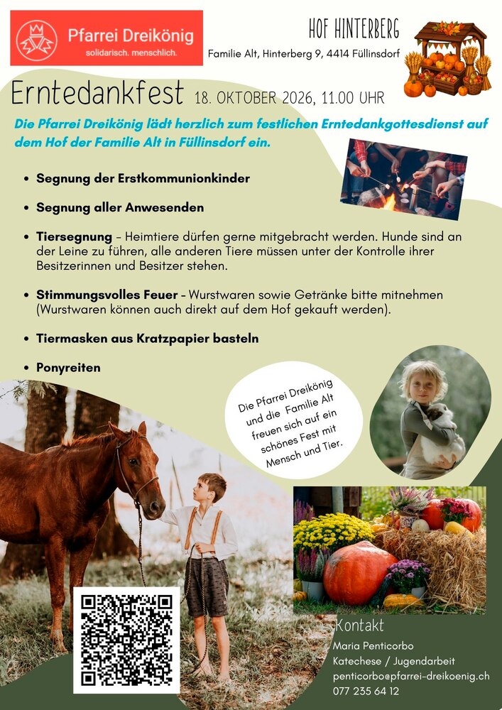 Erntedankfest auf dem Bauernhof der Familie Alt